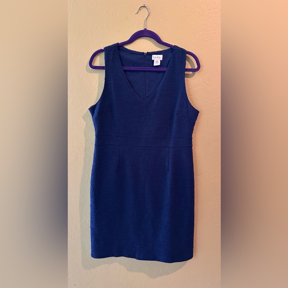 Nicole Miller Blue Sheath Mini Dress V-Neck Sleeveless